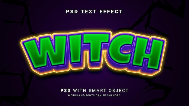 PSD 3d witch text effect