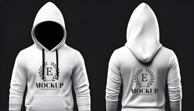 PSD 3d witte hoodie mockup bewerkbaar ontwerp psd