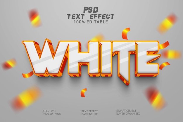 3d witte psd-teksteffectstijl bewerkbaar