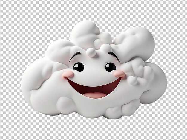 3d witte wolk met glimlachend gezicht