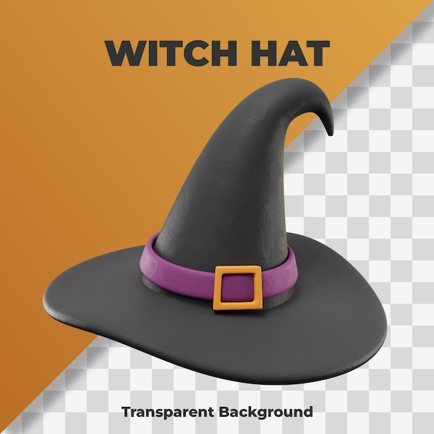 PSD 3d wizard hat icon halloween illustration
