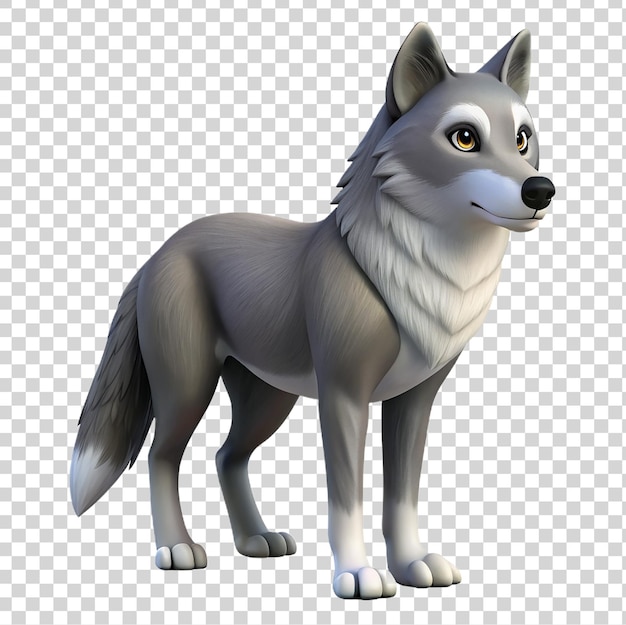 PSD 3d wolf isolated on a transparent background