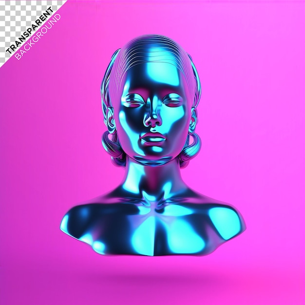 3d woman holographic ilustration