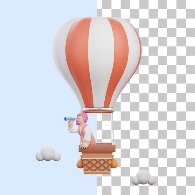 PSD air baloon의 3d 여성