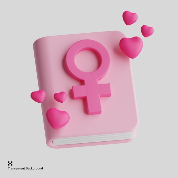 3d women book icon