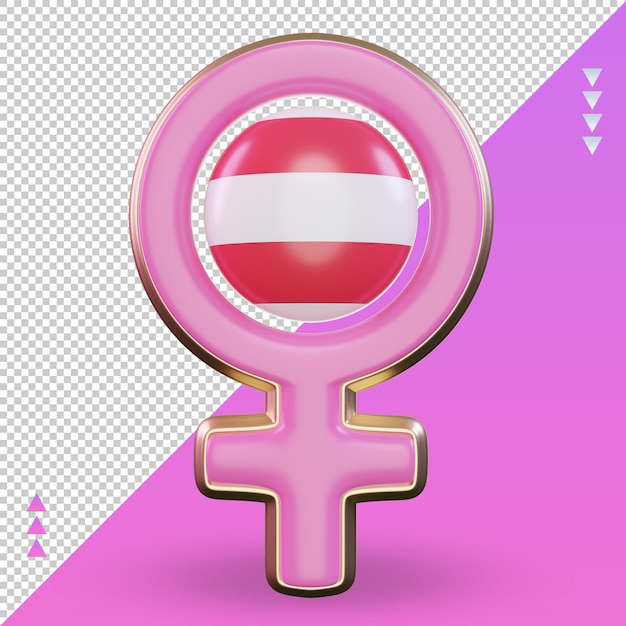 3d women day symbol austria flag rendering front view