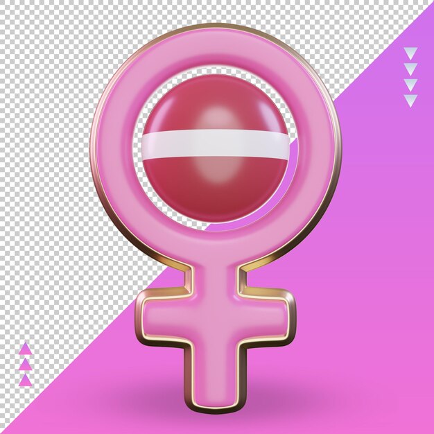 3d women day symbol latvia flag rendering front view