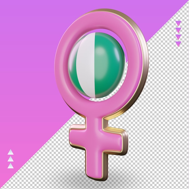 3d women day symbol nigeria flag rendering right view