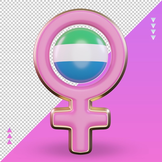 3d women day symbol sierra leone flag rendering front view