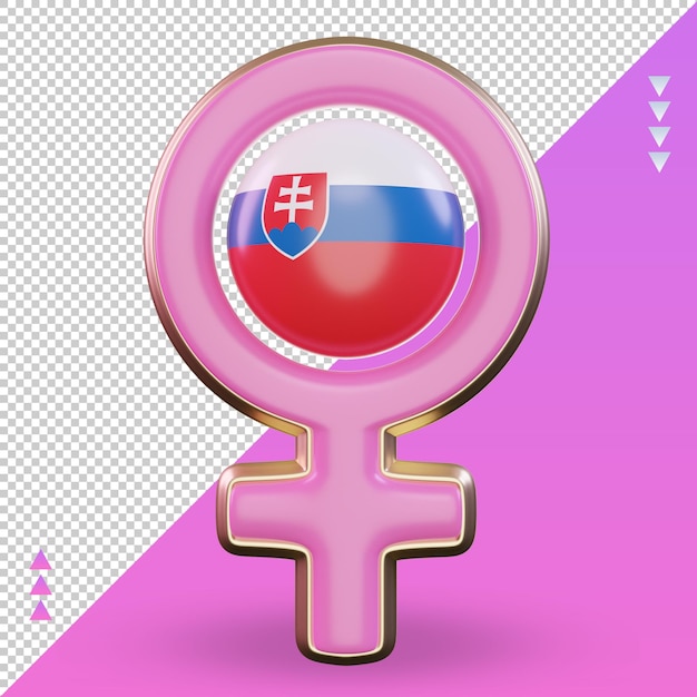 3d women day symbol slovakia flag rendering front view