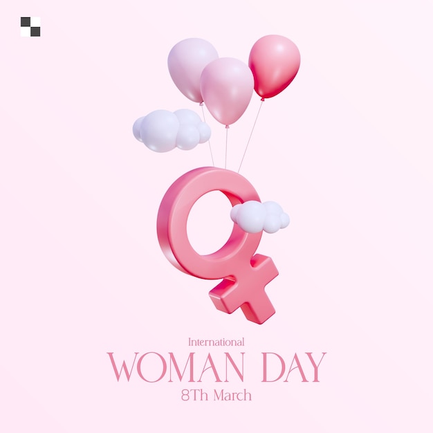 PSD 3d womens day banner instagram post template