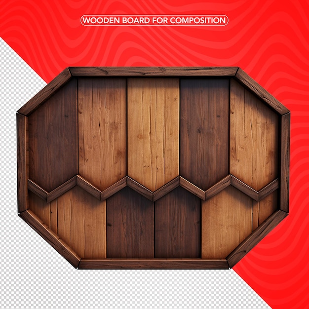 PSD 3d wood board no background png