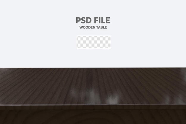 PSD 투명에 고립 된 3d 나무 테이블 상단