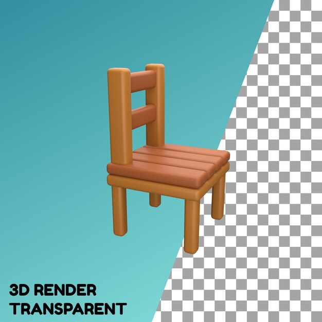 PSD 3d wooden chair