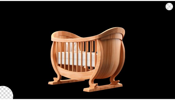 PSD 3d wooden crib png transparent