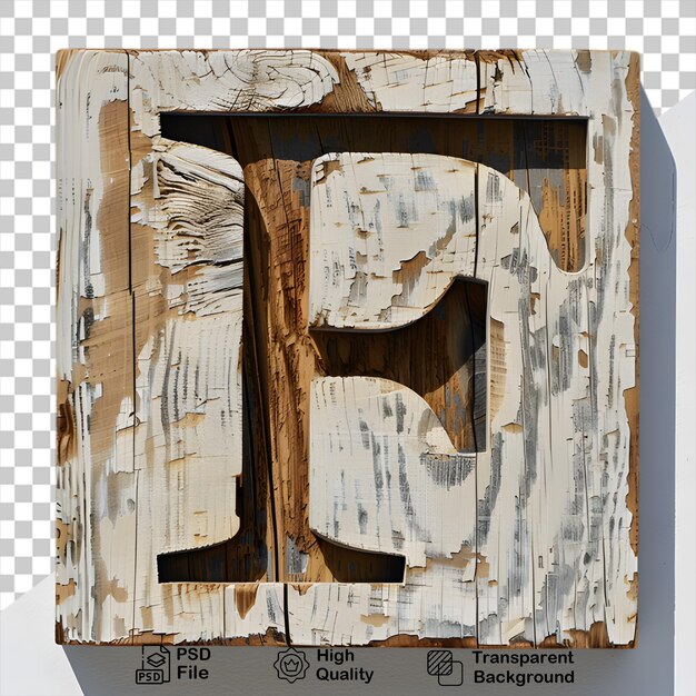 PSD 3d wooden letter f alphabet png isolated on transparent background