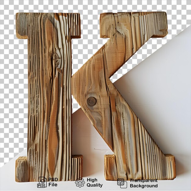 透明な背景に描かれた 3d 木製の文字 k アルファベット png