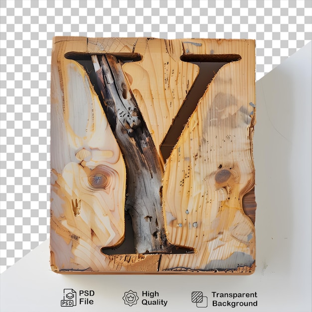 PSD 3d lettera in legno y alfabeto png isolato su sfondo trasparente