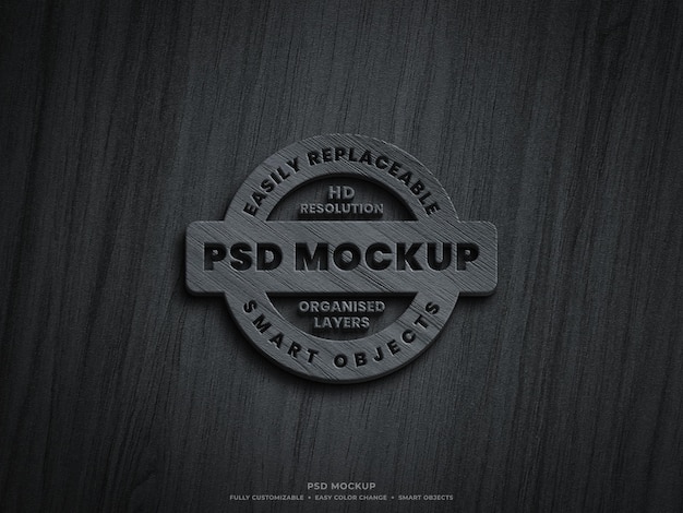 Logo in legno 3d mockup design