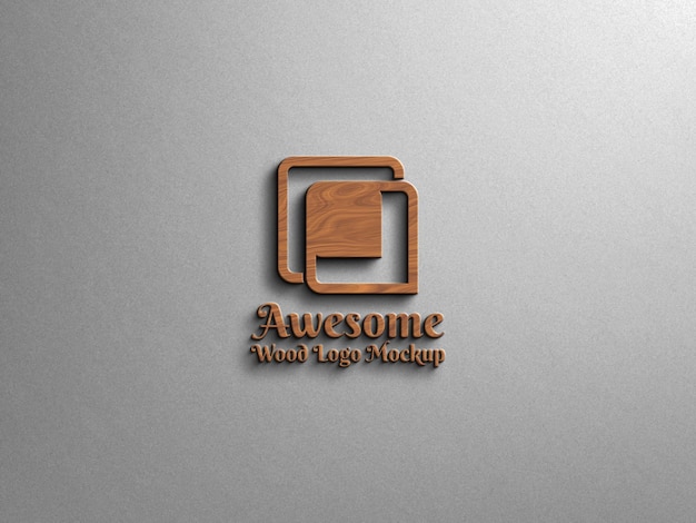 3d Wooden Logo Mockup