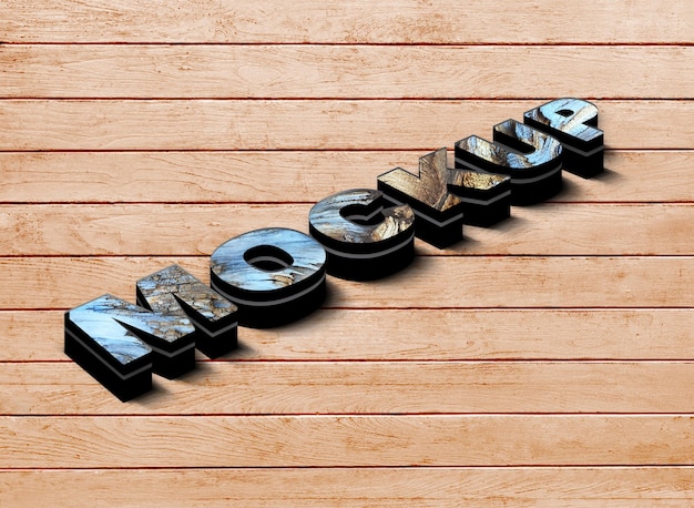 PSD 3d wooden logo mockup