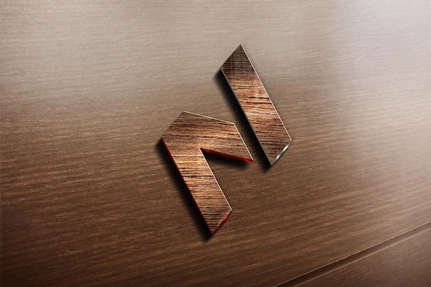 PSD mockup di logo in legno 3d