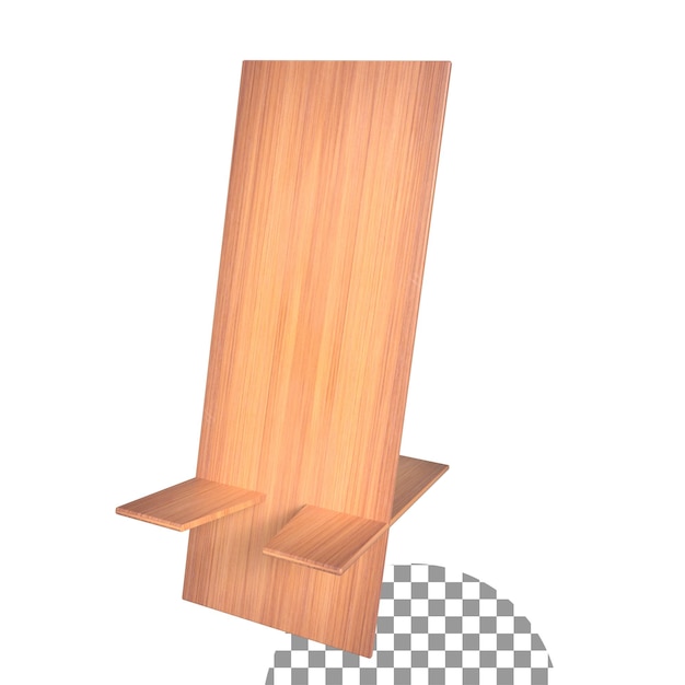 PSD 3d wooden mobile stand rendering