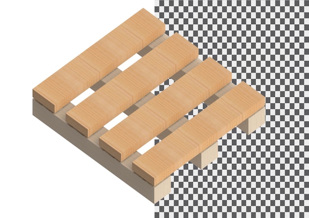 PSD pallet in legno 3d