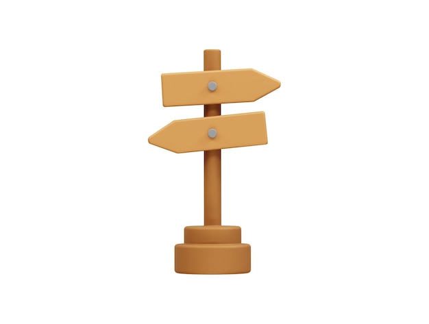 3D Wooden Signpost