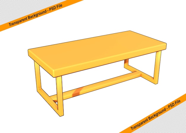 PSD 3d значок деревянный стол изолированный объект