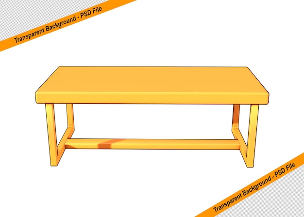 PSD 3d tavolo in legno icona oggetto isolato