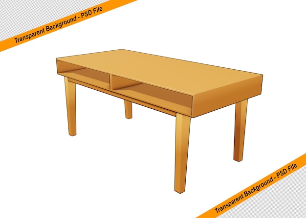 3d tavolo in legno icona oggetto isolato