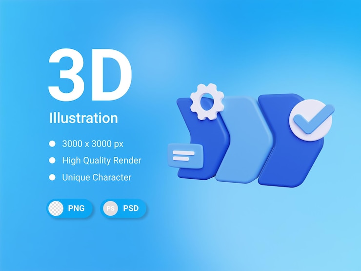 PSD 3d workflow icon