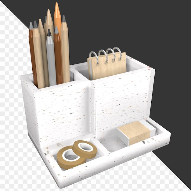 PSD 3d working station illustration