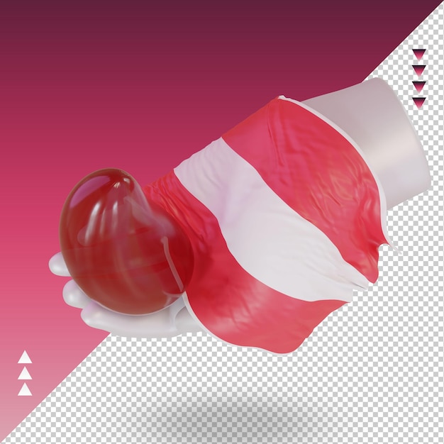 3d world blood donor day austria flag rendering right view