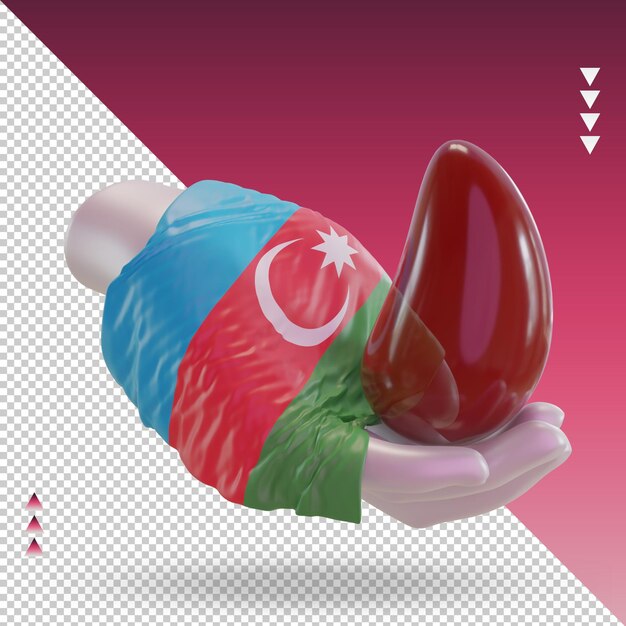 3d всемирный день донора крови рендеринг флага азербайджана вид слева
