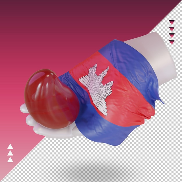 PSD 3d world blood donor day cambodia flag rendering right view