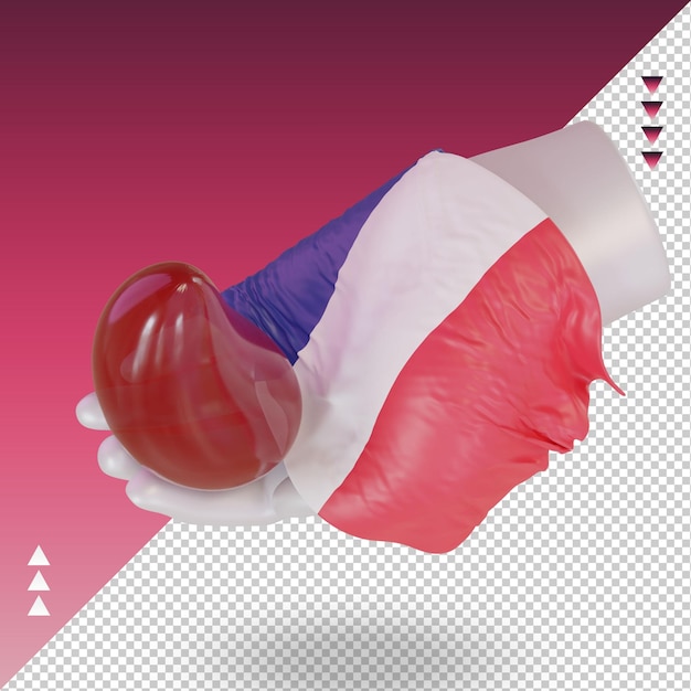 3d world blood donor day france flag rendering right view