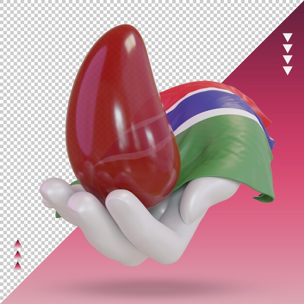 3d world blood donor day gambia flag rendering front view