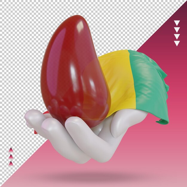 3d world blood donor day guinea bissau flag rendering front view