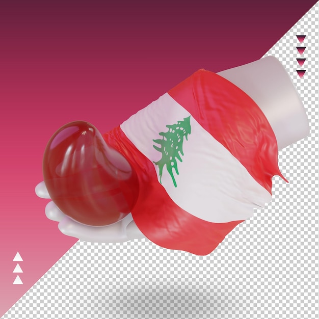 PSD 3d world blood donor day lebanon flag rendering right view