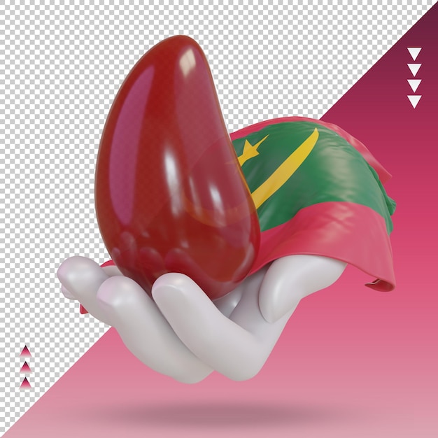 3d world blood donor day mauritania flag rendering front view