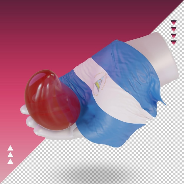 3d world blood donor day nicaragua flag rendering right view