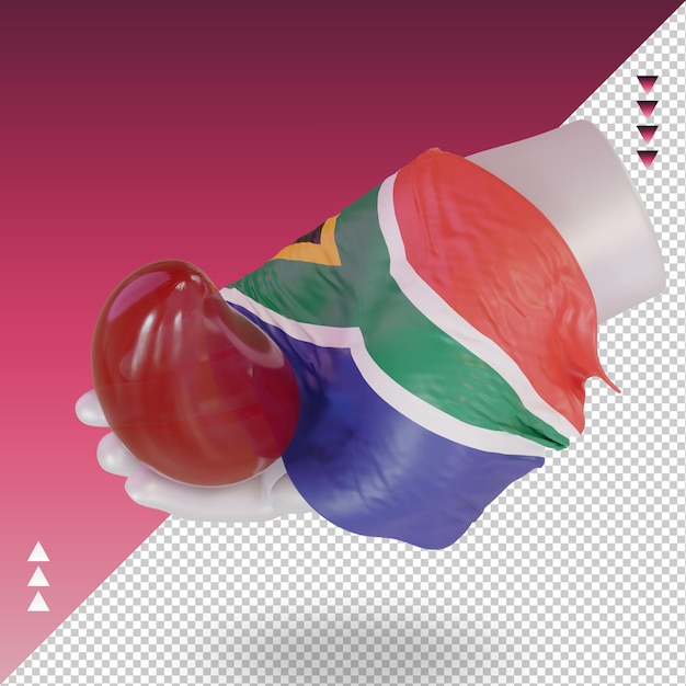 3D世界献血者デー南アフリカの旗レンダリング右ビュー