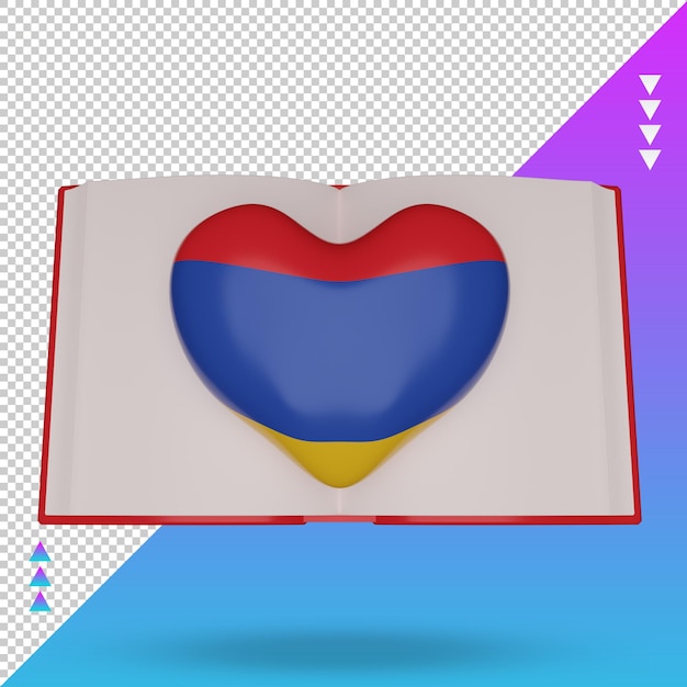 3d world book day armenia flag rendering front view