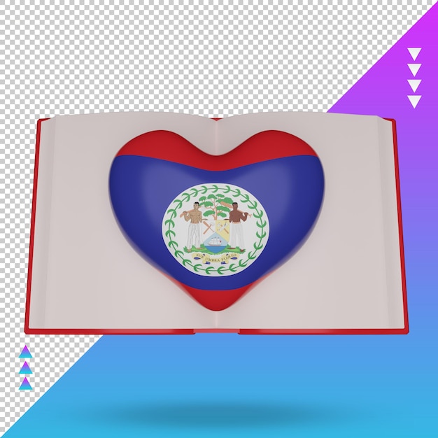 3d world book day belize flag rendering front view