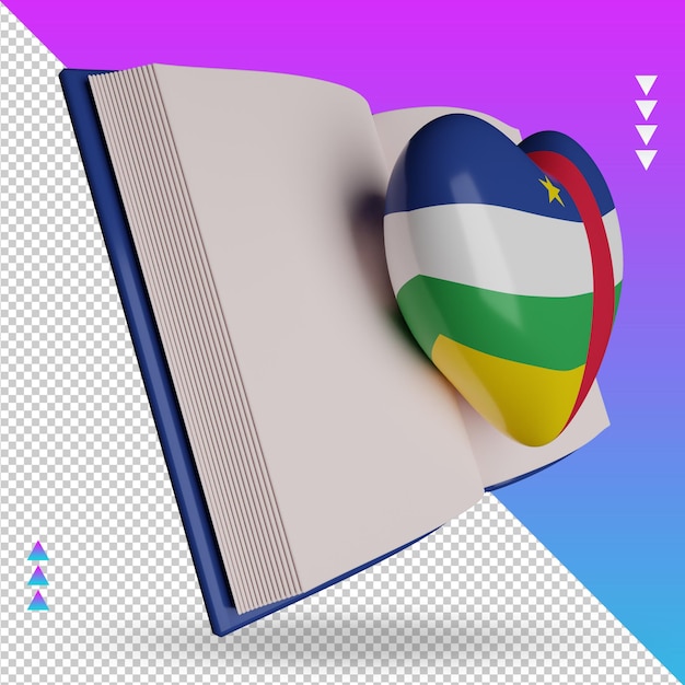 3d world book day central african republic flag rendering left view