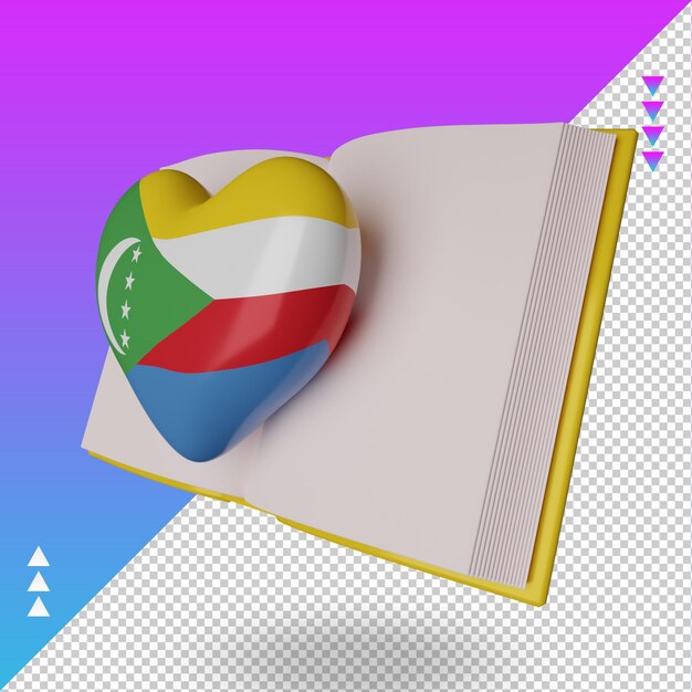 3d world book day comoros flag rendering right view