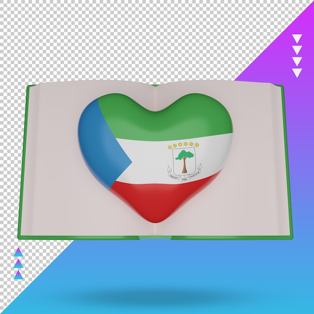 PSD 3d world book day equatorial guinea flag rendering front view