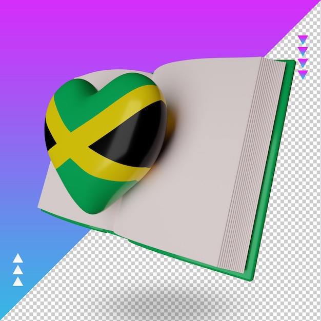 3d world book day jamaica flag rendering right view